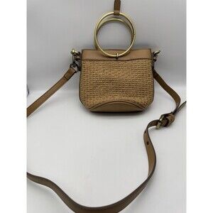 Elle Jae Gypset Brown Boho Woven Crossbody Handle Purse Bag
